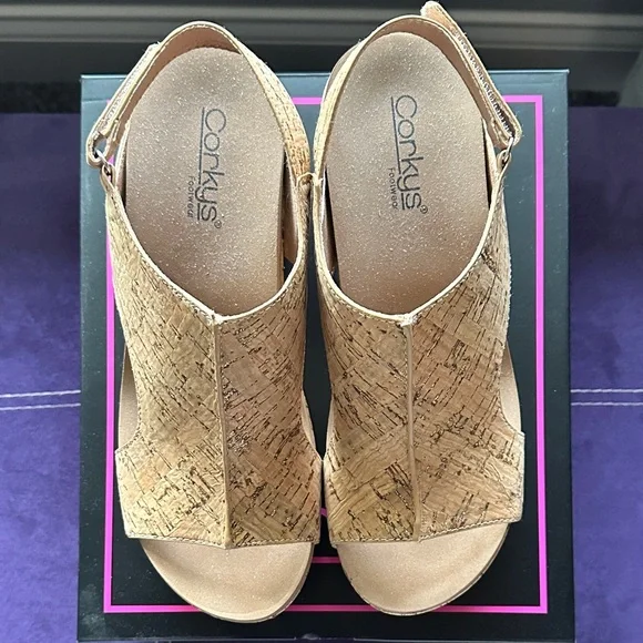 Corky’s Glitter Cork Wedge Sandals size 9 - Picture 3 of 7